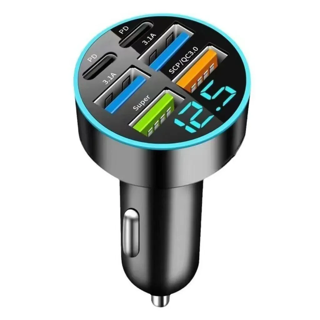 Chargeur de voiture 66W 4 ports USB, charge rapide PD et Quick Charge 3.0, adaptateur USB-C pour iPhone 13, iPhone 12, Xiaomi et Samsung 9