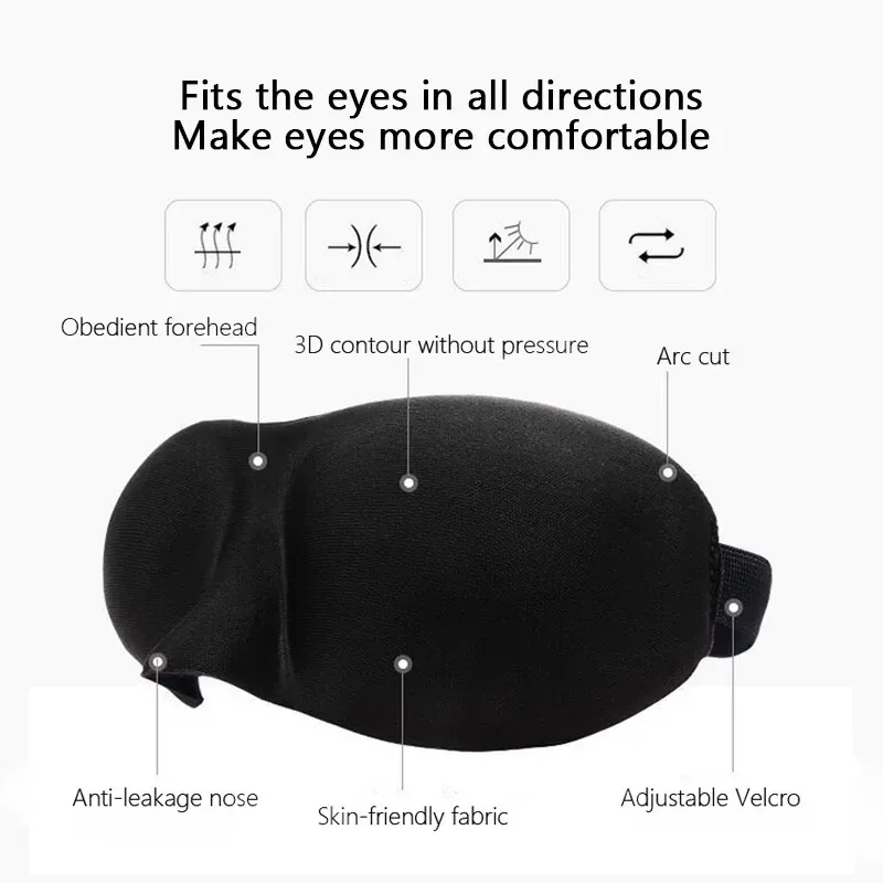 Masque de sommeil occultant pour dormeurs latéraux, bandeau de voyage portable 3