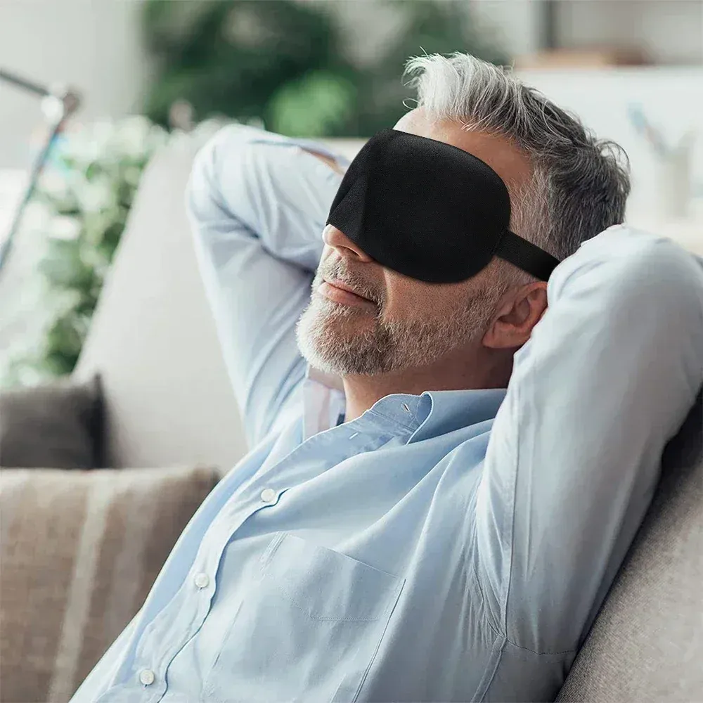 Masque de sommeil occultant, détail de la matière