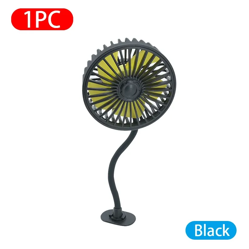 SEAMETAL Ventilateur électrique de voiture à vent puissant, 3 vitesses, rotation à 360 degrés, portable, pour sièges arrière 7