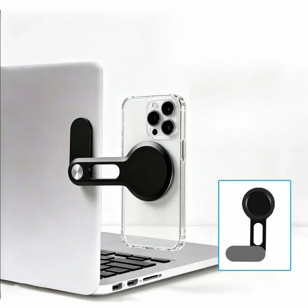 Support magnétique ultra-fin pour téléphone de voiture, pliable latéralement, avec caméra rotative et dos plat en alliage d'aluminium 7