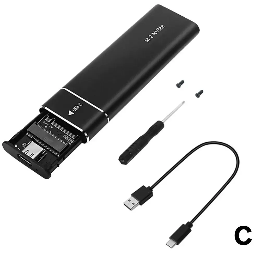Le title is already in French, so I'll give a clean professional version:

Boîtier SSD M.2 double protocole NVMe et SATA, adaptateur USB 3.1 Type-C 10 Gbit/s, boîtier externe compatible clés M et B+M 8