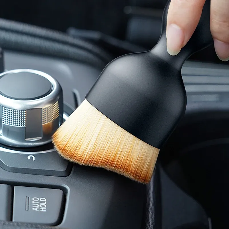 Brosse douce de nettoyage pour grille d'aération de voiture avec étui, outil de nettoyage d'intérieur automobile, brosse en fibres synthétiques pour voiture, dépoussiérage des interstices de véhicule, accessoire de détailing auto 6