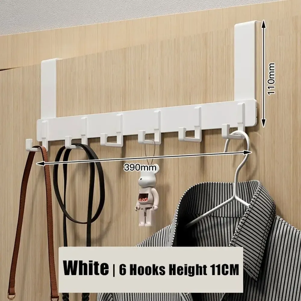 Crochets de porte à 6 crochets pour vêtements, manteaux, chapeaux et serviettes, organisateur pour salle de bain et accessoires de cuisine 8