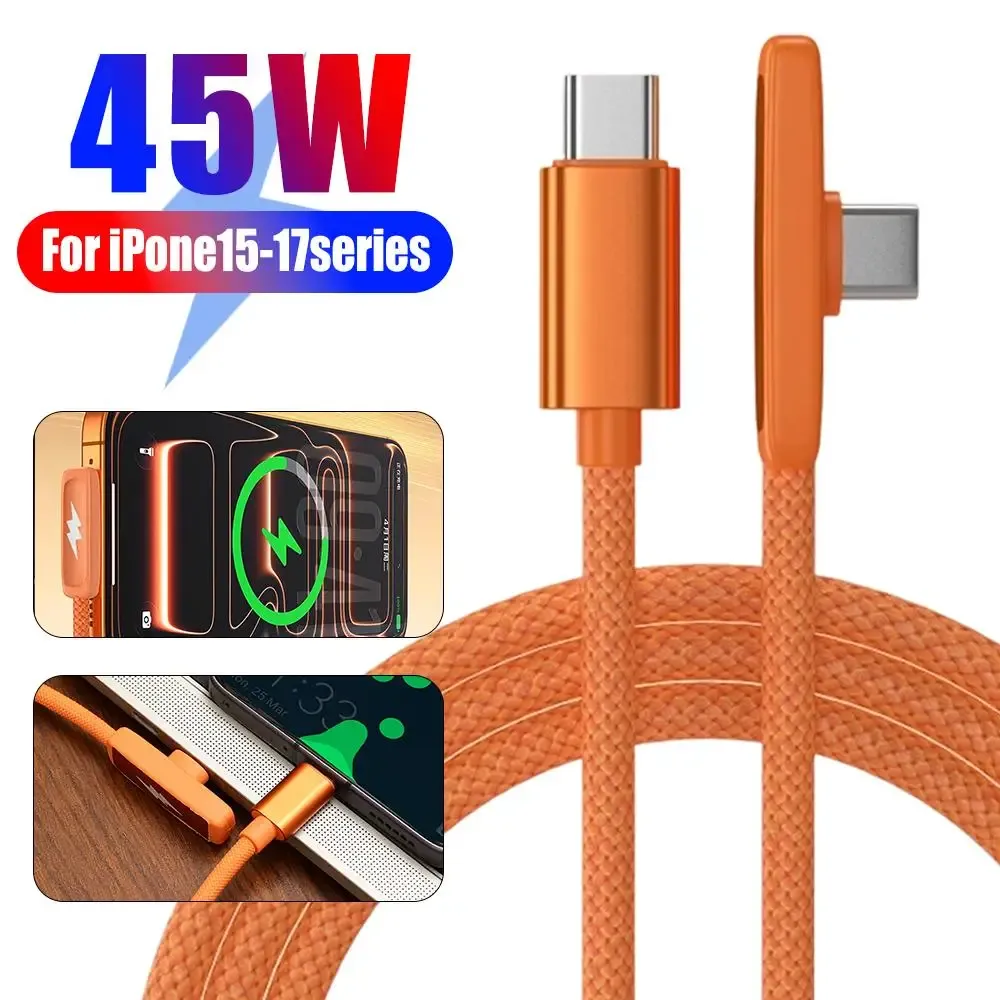 Câble USB-C à angle droit tressé en nylon