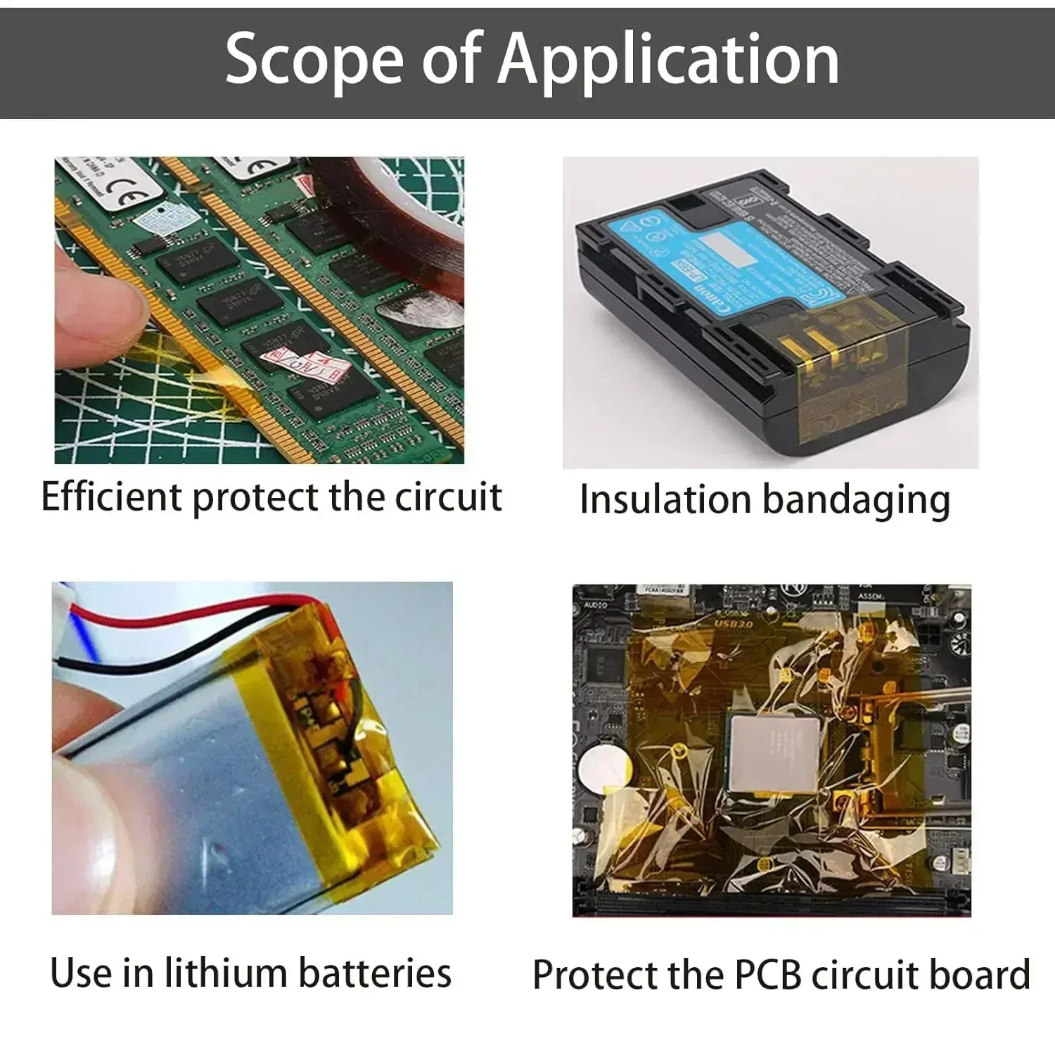 Ruban adhésif thermique en polyimide Kapton, 5 à 40 mm, pour la protection des panneaux 4