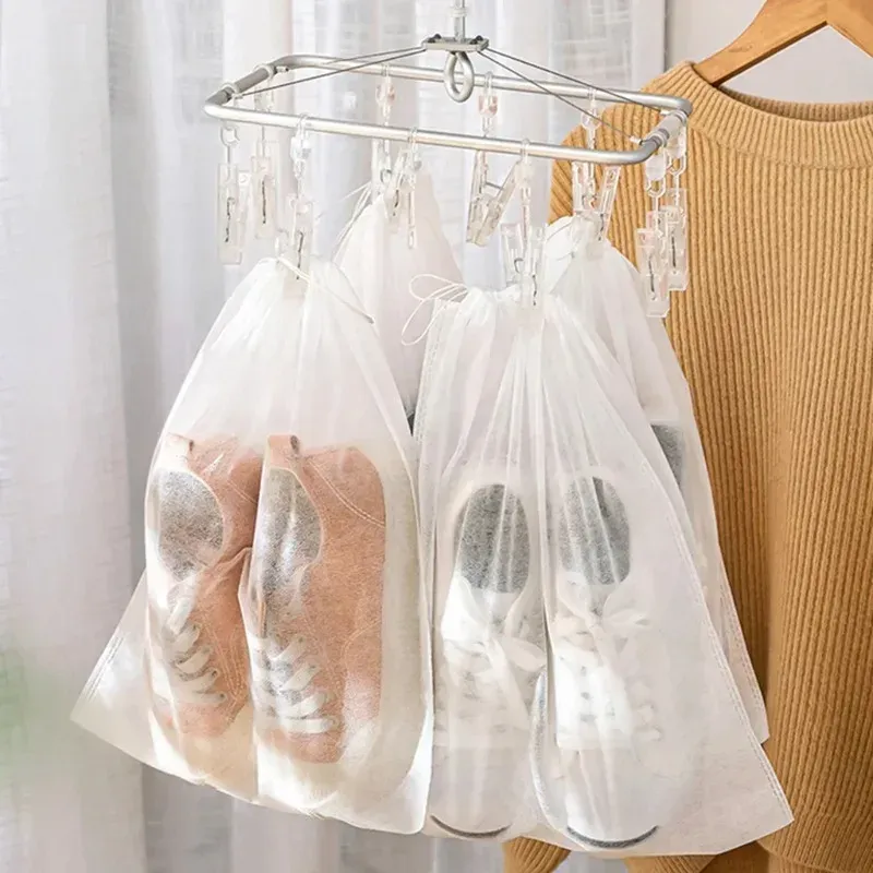 Lot de 10 sacs de rangement pour chaussures en non-tissé, portables et étanches, pour vêtements et accessoires 2