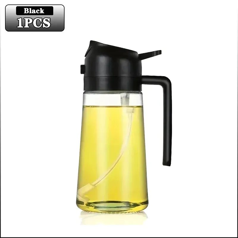 Bouteille d'huile 2-en-1 avec pulvérisateur et distributeur pour la cuisson, le barbecue et la pâtisserie 15