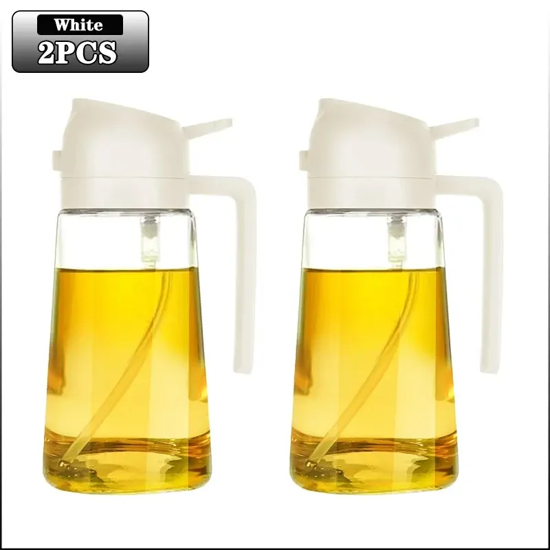 Bouteille d'huile 2-en-1 avec pulvérisateur et distributeur pour la cuisson, le barbecue et la pâtisserie 9