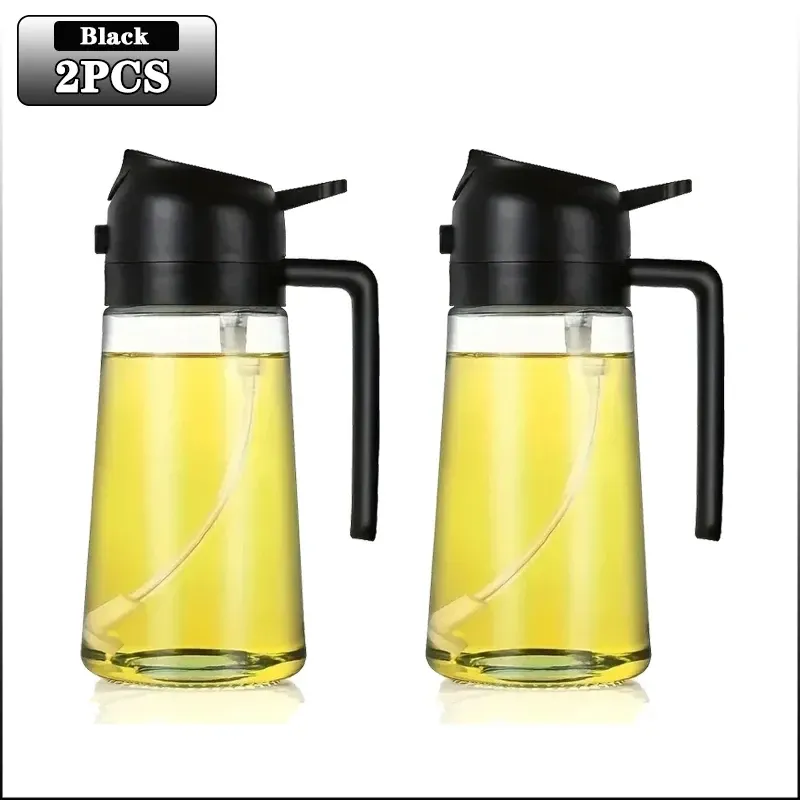 Bouteille d'huile 2-en-1 avec pulvérisateur et distributeur pour la cuisson, le barbecue et la pâtisserie 11