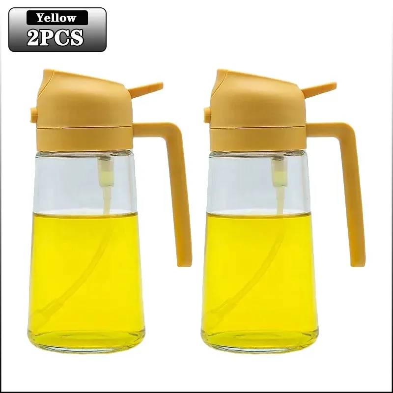 Bouteille d'huile 2-en-1 avec pulvérisateur et distributeur pour la cuisson, le barbecue et la pâtisserie 10
