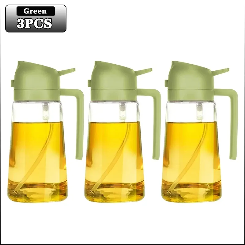 Bouteille d'huile 2-en-1 avec pulvérisateur et distributeur pour la cuisson, le barbecue et la pâtisserie 16