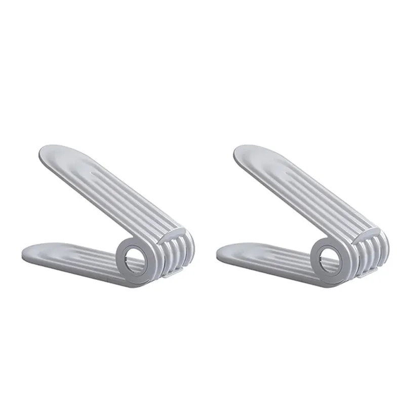 Lot de 2 supports de rangement réglables pour chaussures, organiseur double couche en PP 8
