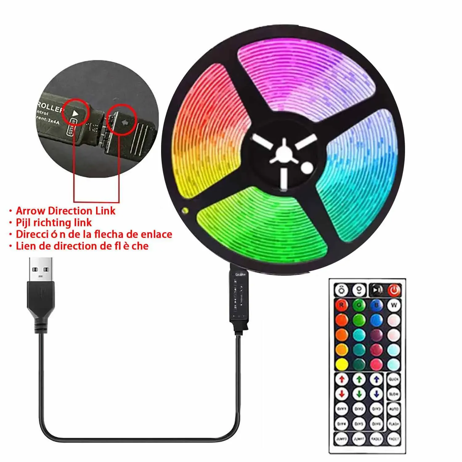 Bande LED RGB 5050 pour rétroéclairage de téléviseur, contrôle Bluetooth et USB (5 m, 10 m, 20 m, 40 m) 10