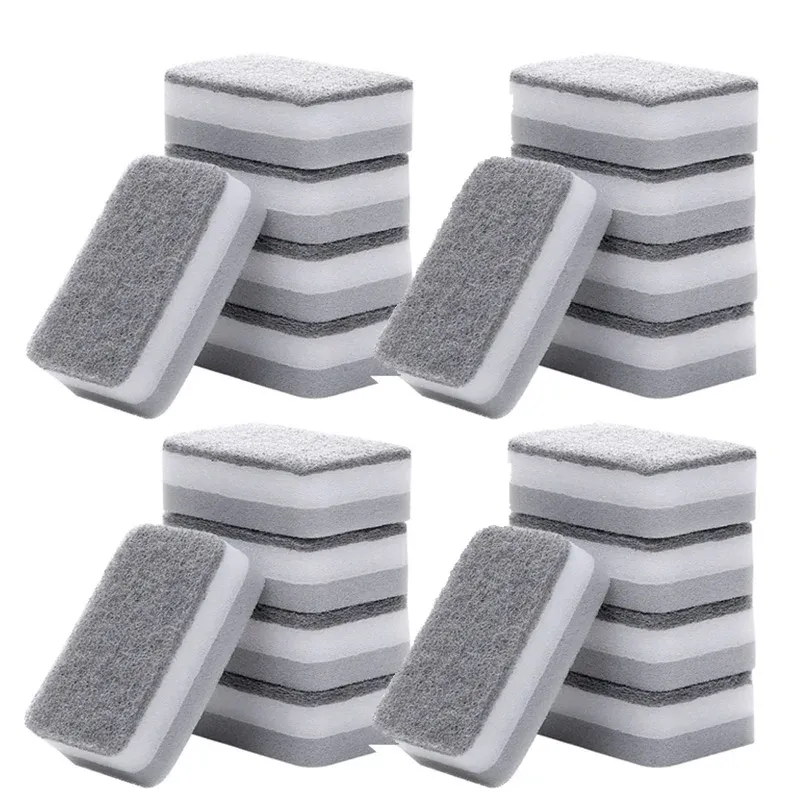 Éponge double face grise à récurer pour la cuisine, lot de 5 ou 30 pièces 9