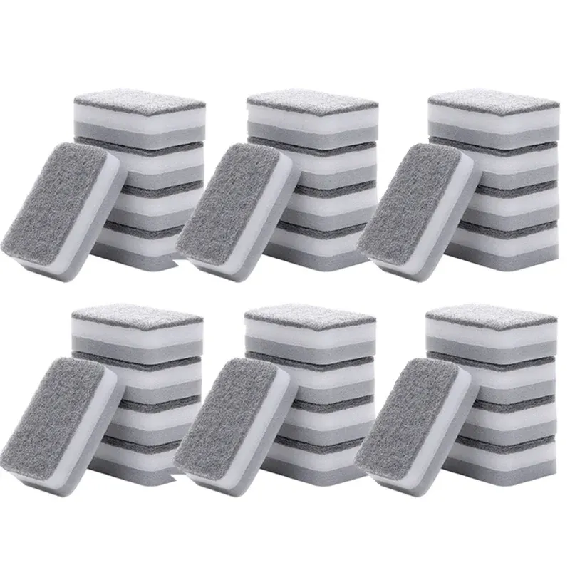 Éponge double face grise à récurer pour la cuisine, lot de 5 ou 30 pièces 8