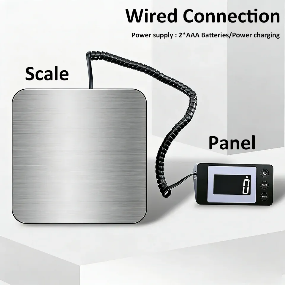 Balance électronique de plateforme 50 kg / 2 g, balance numérique haute précision filaire et sans fil 8