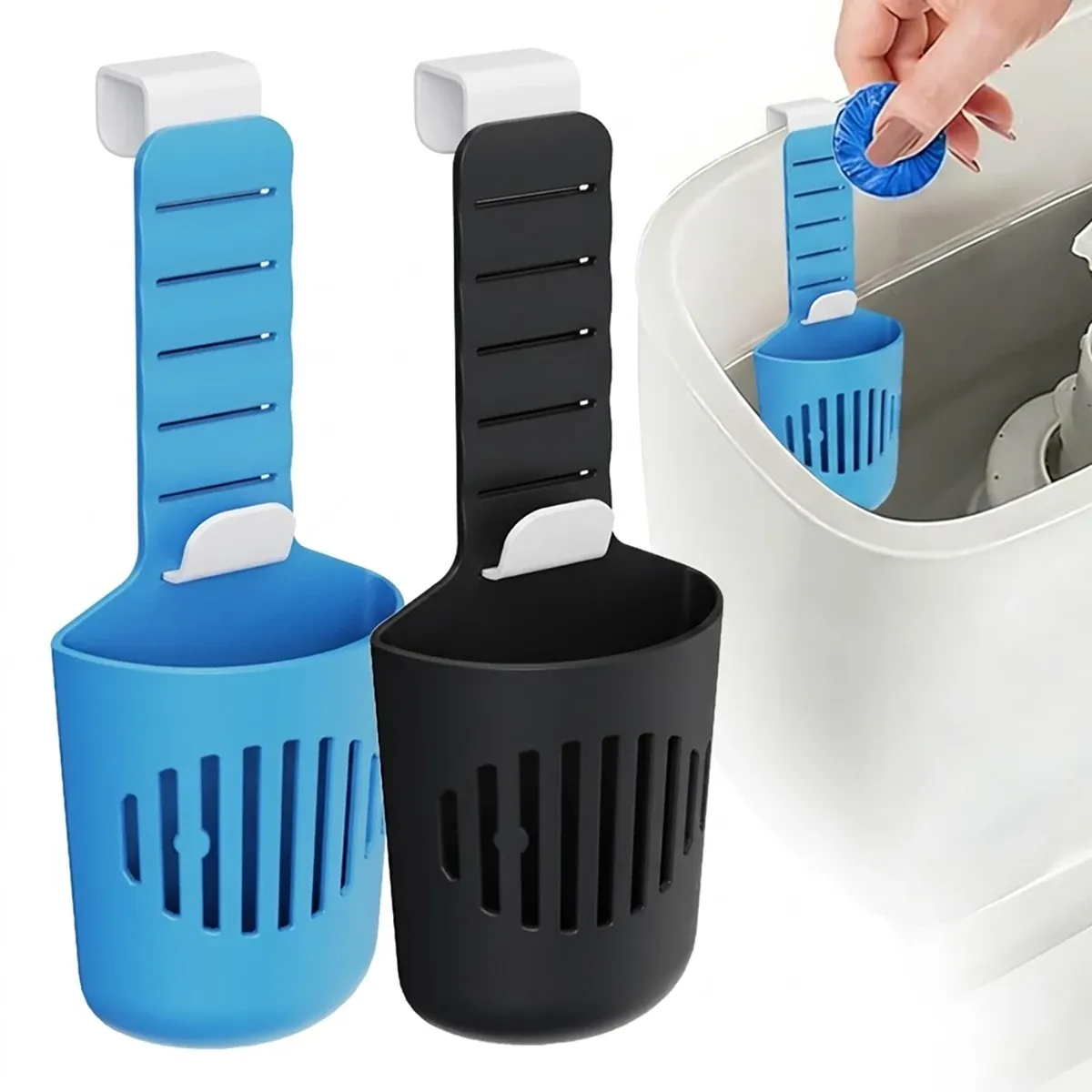 Support en silicone pour tablette de nettoyant et désodorisant de toilette, à suspendre dans la cuvette - Image 1