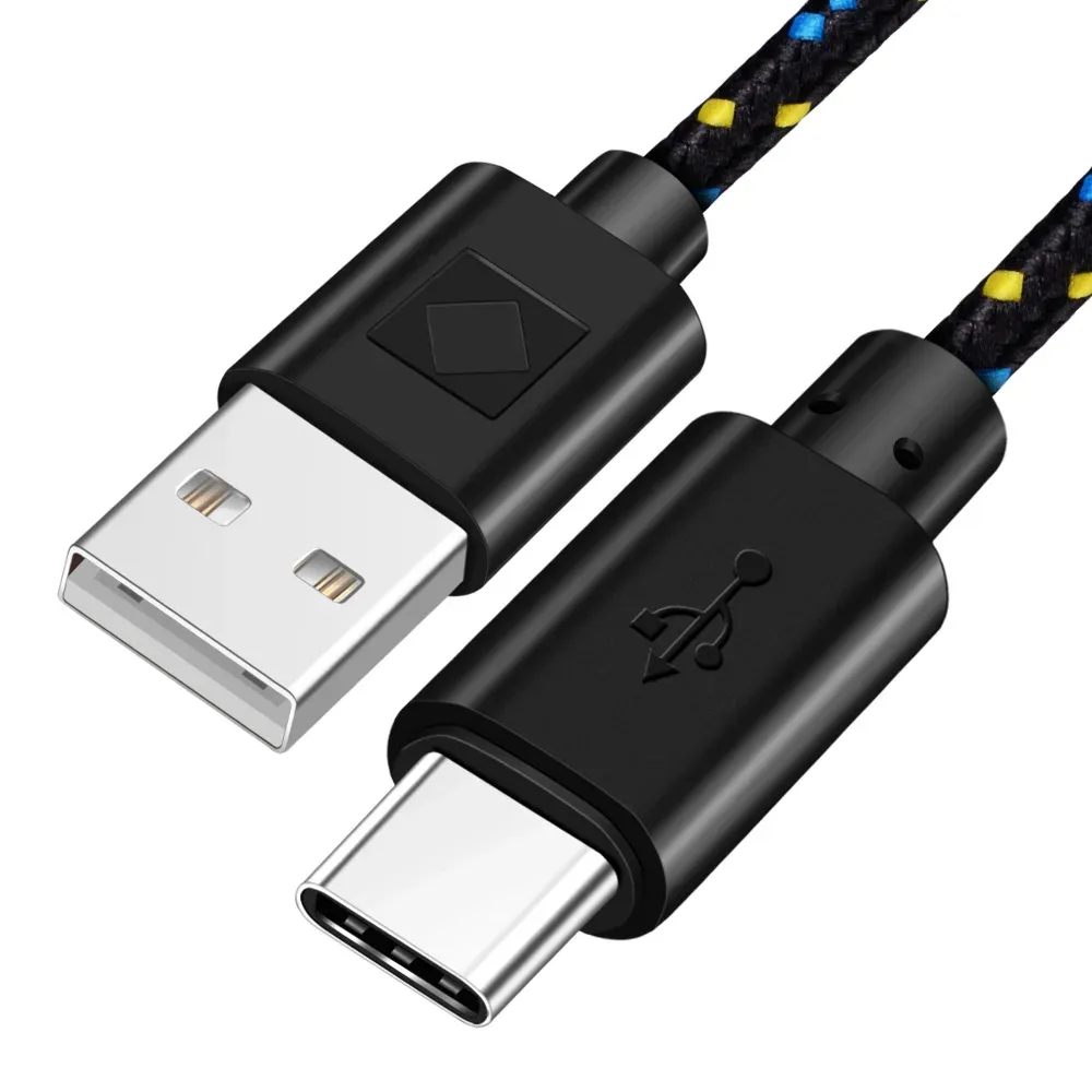 OLAF Câble USB Type-C tressé en nylon 1 m, 2 m, 3 m, synchronisation de données et charge rapide, compatible Samsung S9, S10, Xiaomi Mi 9, Mi 8, Huawei Type-C 4