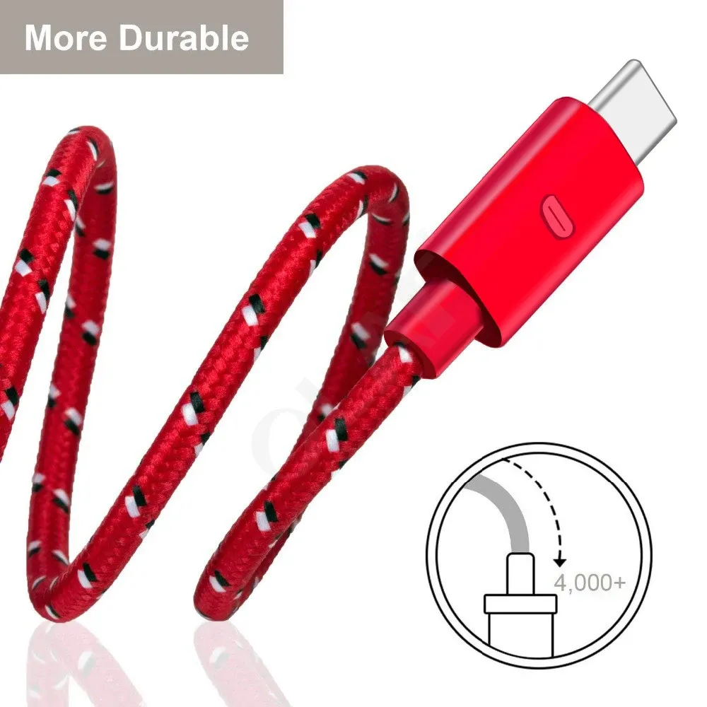 Câble USB-C tressé, vue détaillée