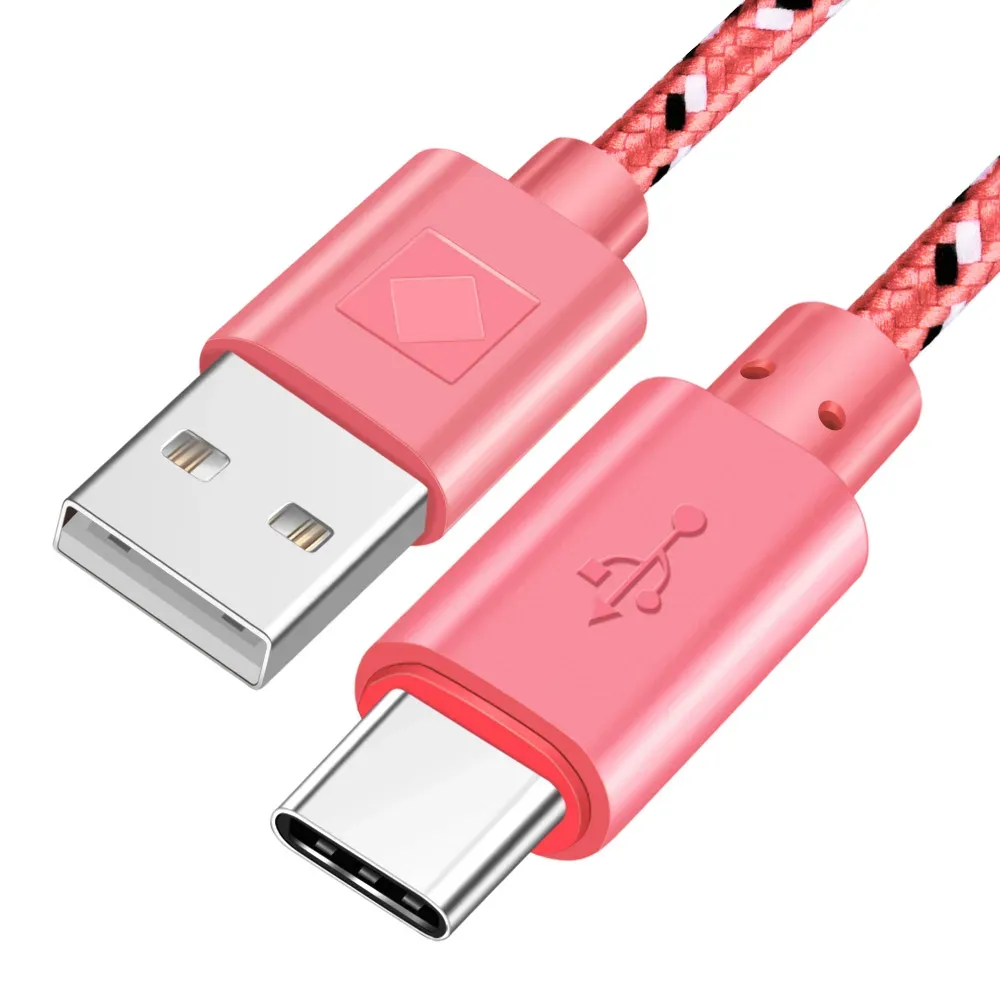 OLAF Câble USB Type-C tressé en nylon 1 m, 2 m, 3 m, synchronisation de données et charge rapide, compatible Samsung S9, S10, Xiaomi Mi 9, Mi 8, Huawei Type-C 13