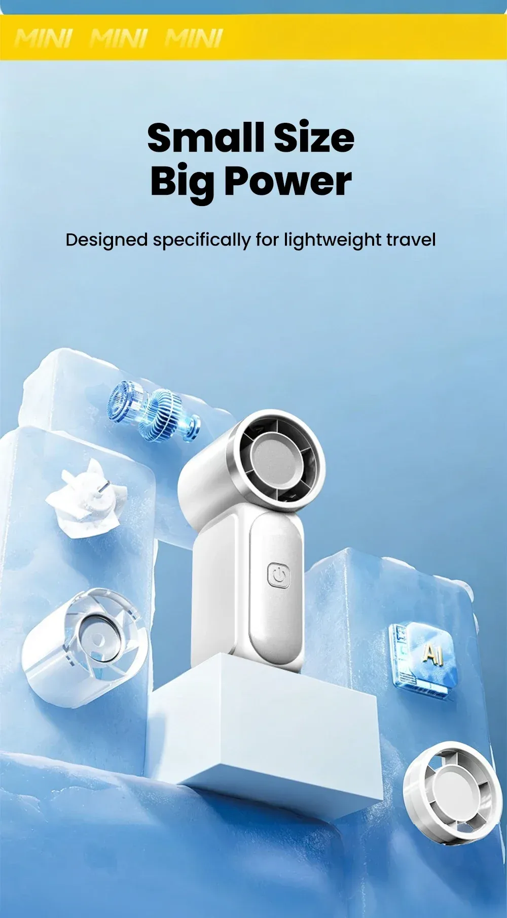 Ventilateur portable posé sur un bureau
