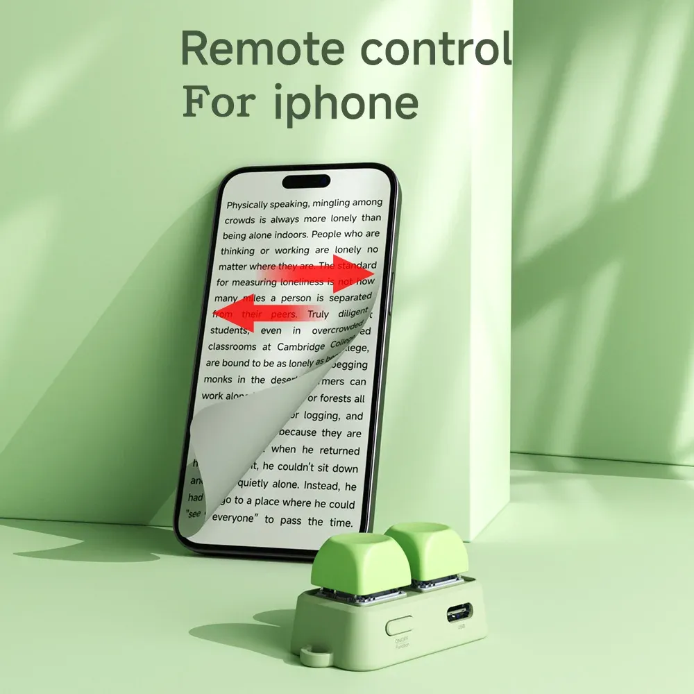 Télécommande sans fil Bluetooth légère pour tournage de pages, à double bouton, compatible avec les liseuses Kobo, tablettes et téléphones portables 5
