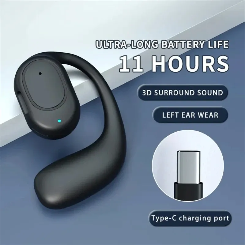 Casque Bluetooth sans fil à conduction osseuse avec microphone et réduction de bruit