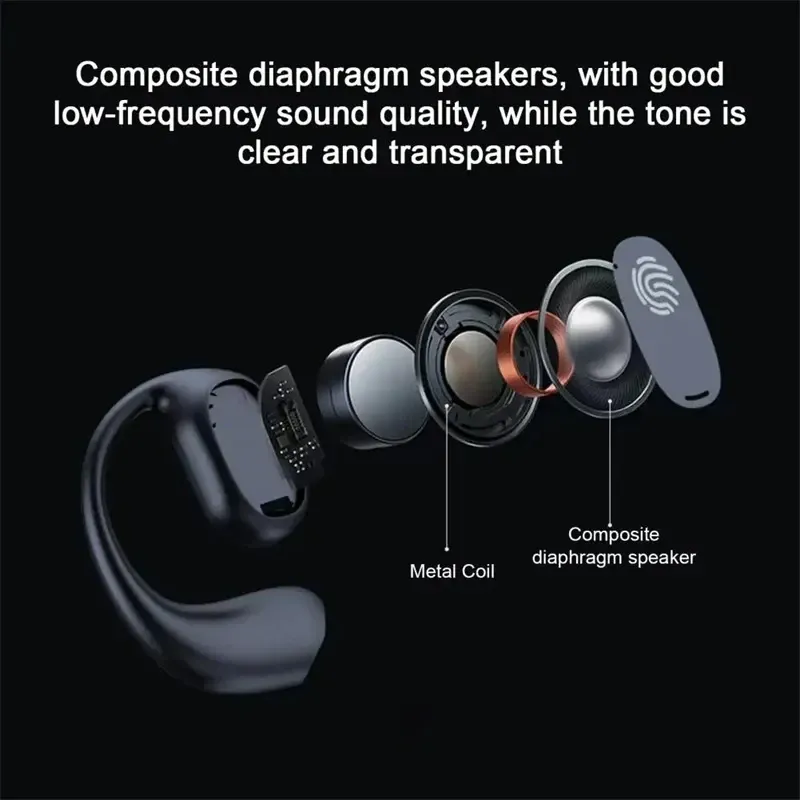 Casque Bluetooth sans fil à conduction osseuse avec microphone et réduction de bruit 3