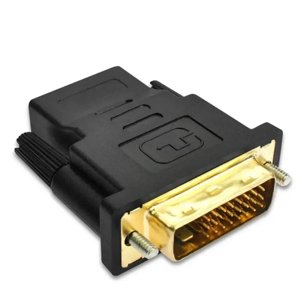 Adaptateur DVI vers HDMI pour PC et téléviseurs HD, connecteur DVI-D 24+1 mâle vers HDMI femelle plaqué or, convertisseur vidéo 5