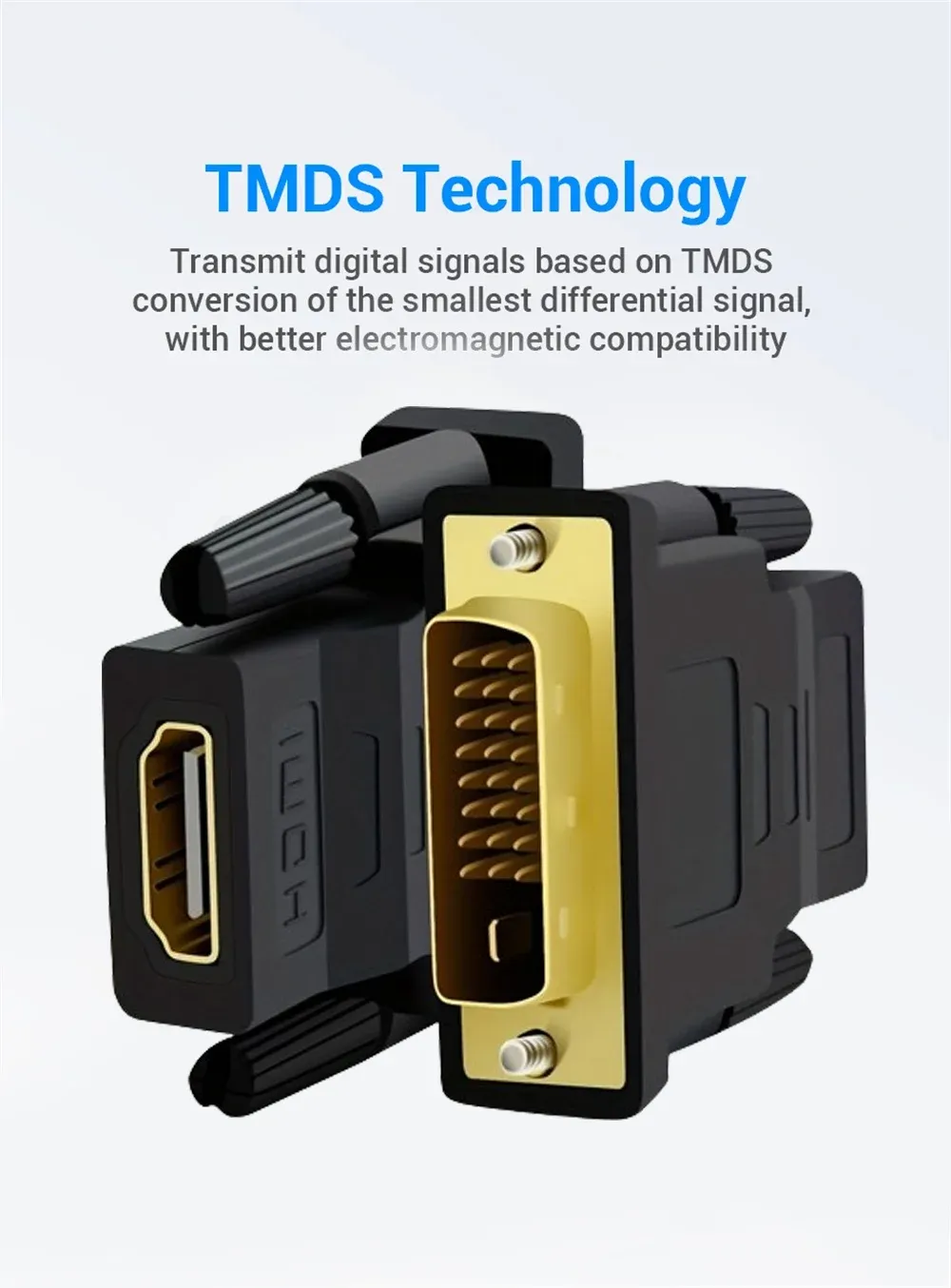 Adaptateur DVI vers HDMI, vue rapprochée