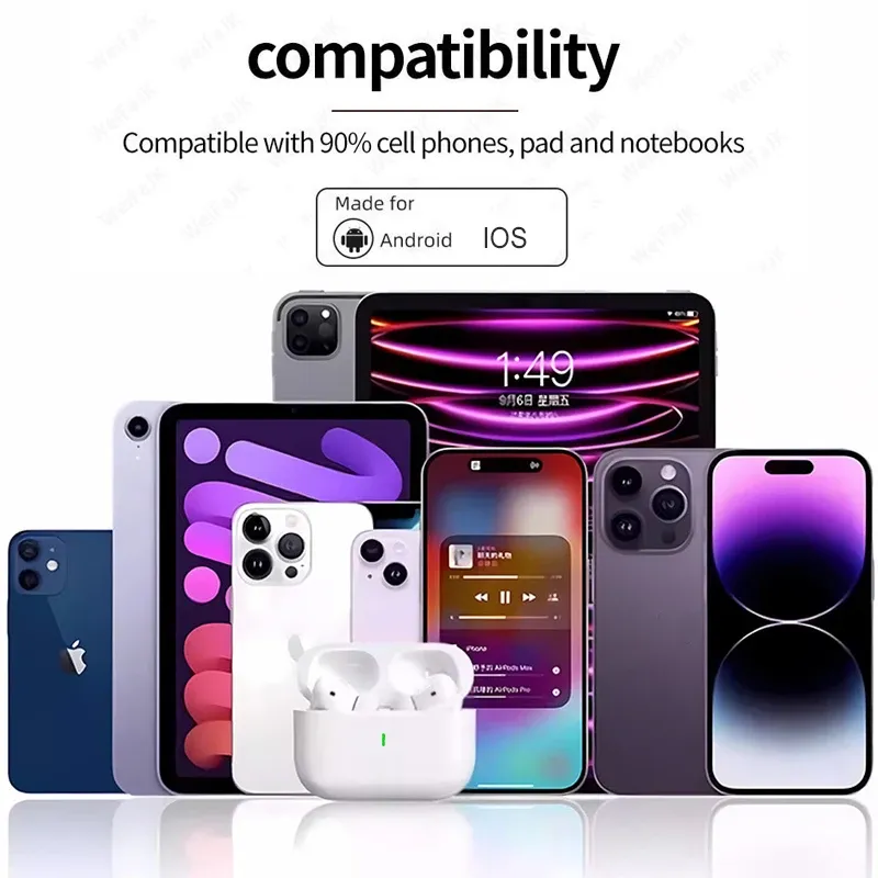 Écouteurs sans fil Bluetooth Apple AirPods Pro d'origine, intra-auriculaires, écouteurs de sport à réduction de bruit, casque compatible Xiaomi et iPhone 6