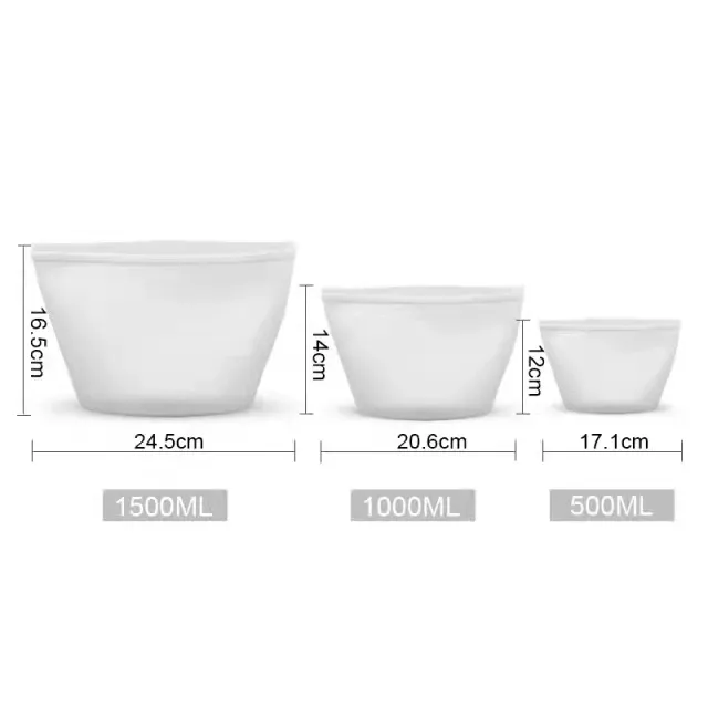 Sac réutilisable en silicone de qualité alimentaire pour la conservation des fruits au réfrigérateur, 1 pièce 8