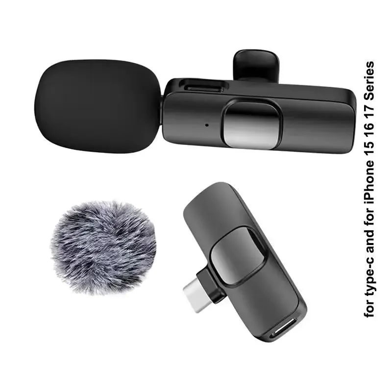 Microphone-cravate sans fil pour iPhone, Android et USB-C, avec réduction du bruit pour streaming en direct et interviews 4