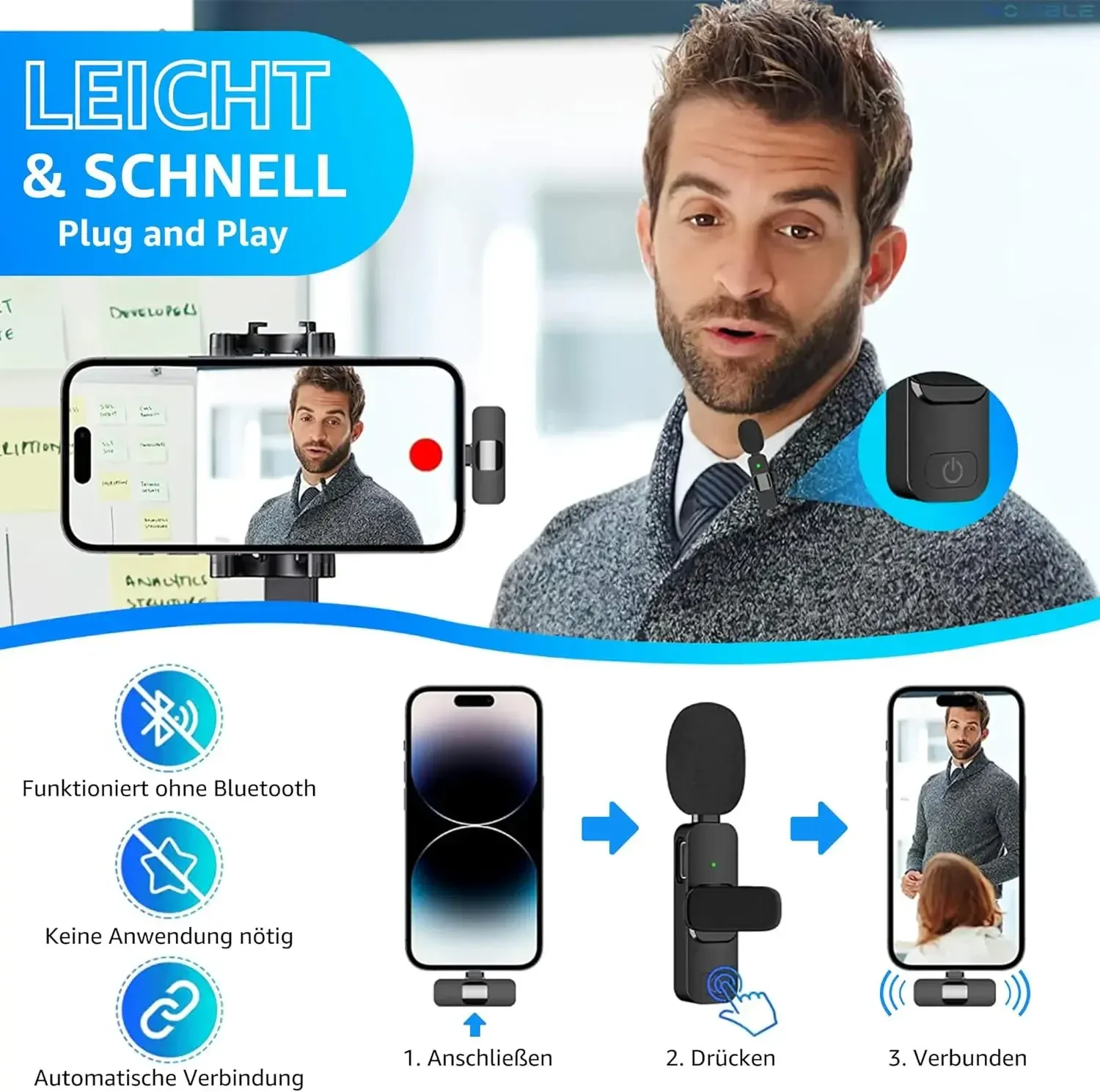 Microphone lavalier sans fil, utilisation quotidienne