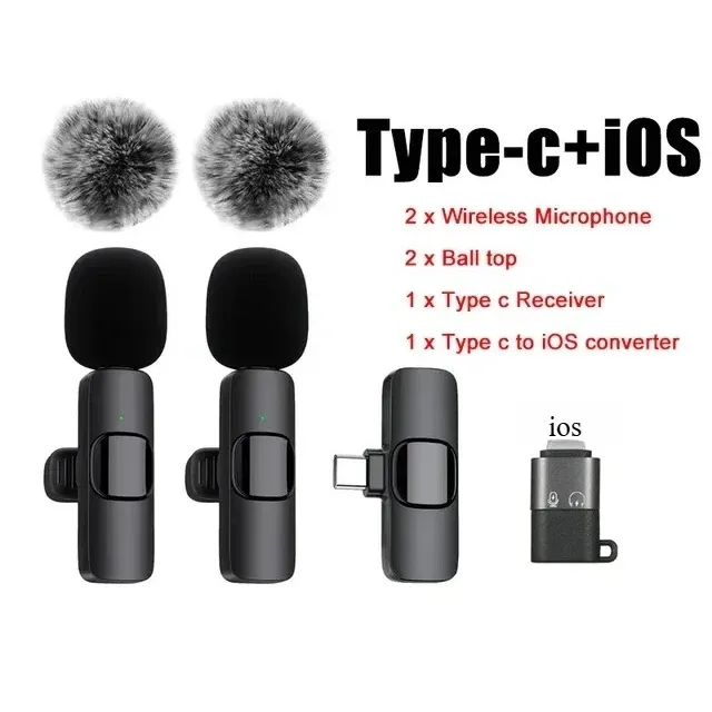 Microphone-cravate sans fil pour iPhone, Android et USB-C, avec réduction du bruit pour streaming en direct et interviews 7