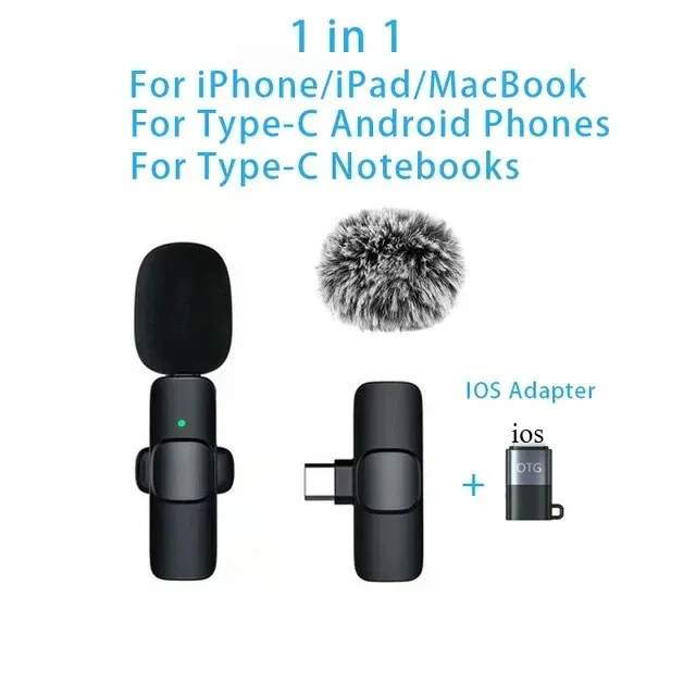 Microphone-cravate sans fil pour iPhone, Android et USB-C, avec réduction du bruit pour streaming en direct et interviews 10