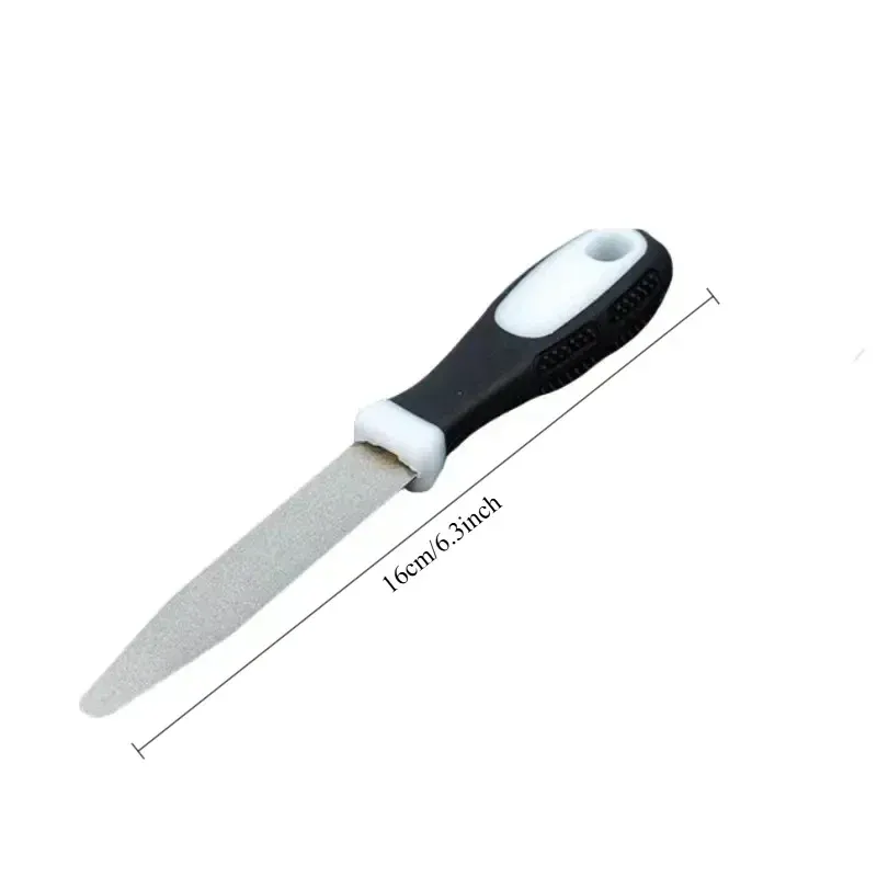 Aiguiseur de couteaux en pierre diamantée à double face (côté plat et côté incurvé), prise en main confortable 11
