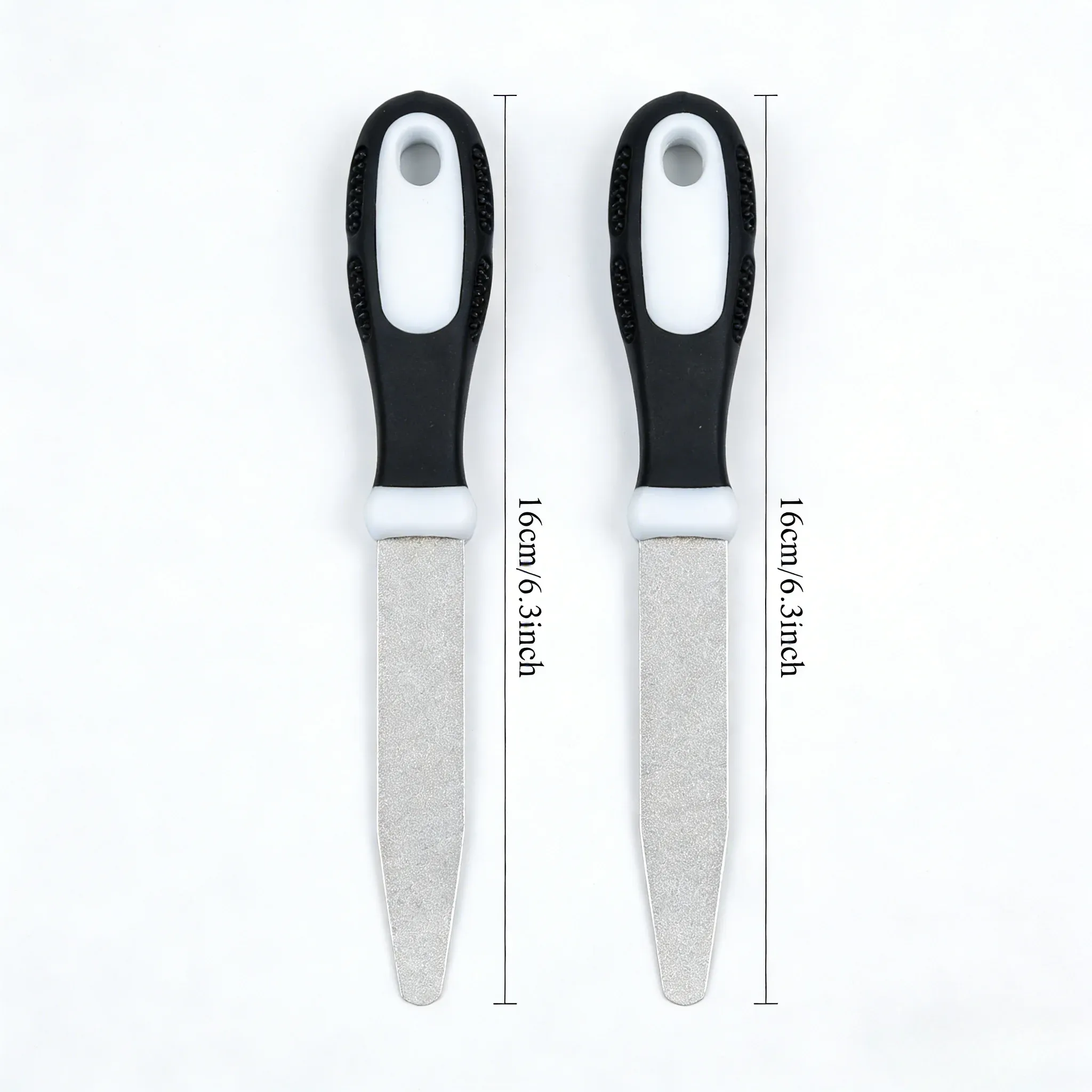 Aiguiseur de couteaux en pierre diamantée à double face (côté plat et côté incurvé), prise en main confortable 7