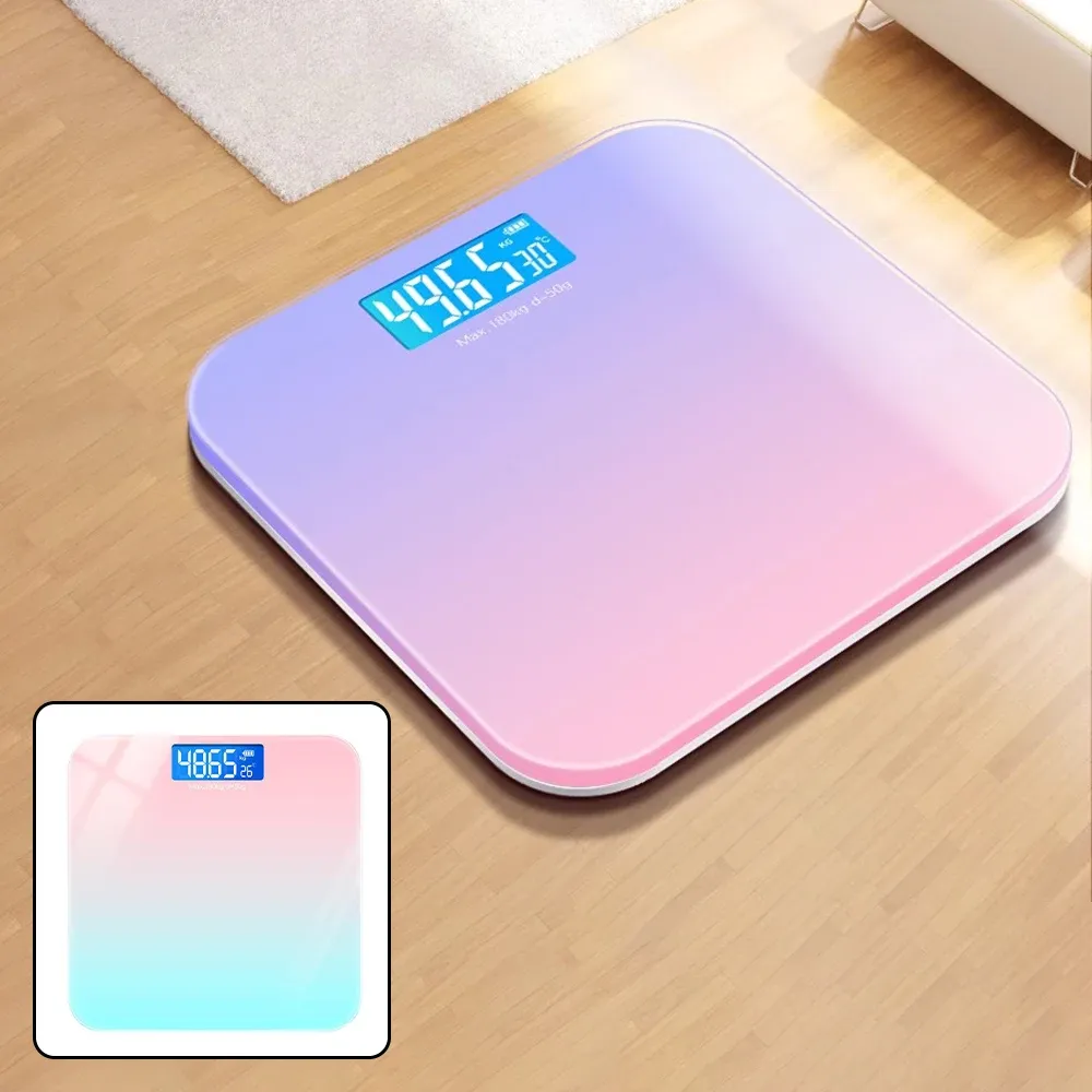 Pèse-personne numérique à couleur dégradée, rechargeable et à piles, haute précision pour un usage domestique 10