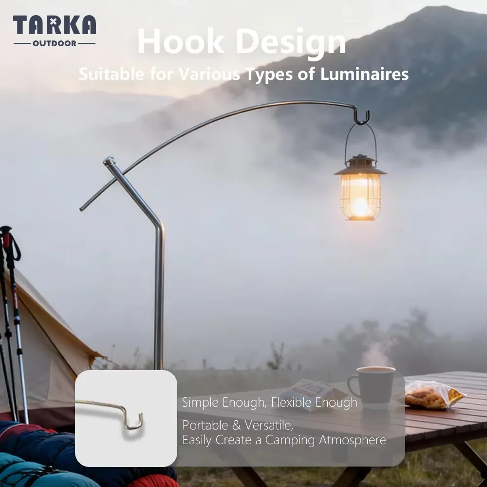 Support de lanterne détachable et réglable, ultraléger, pour table d'extérieur, portable, support de lampe de camping