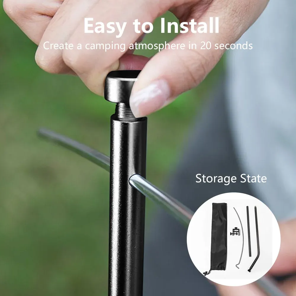 Support de lanterne détachable et réglable, ultraléger, pour table d'extérieur, portable, support de lampe de camping 3