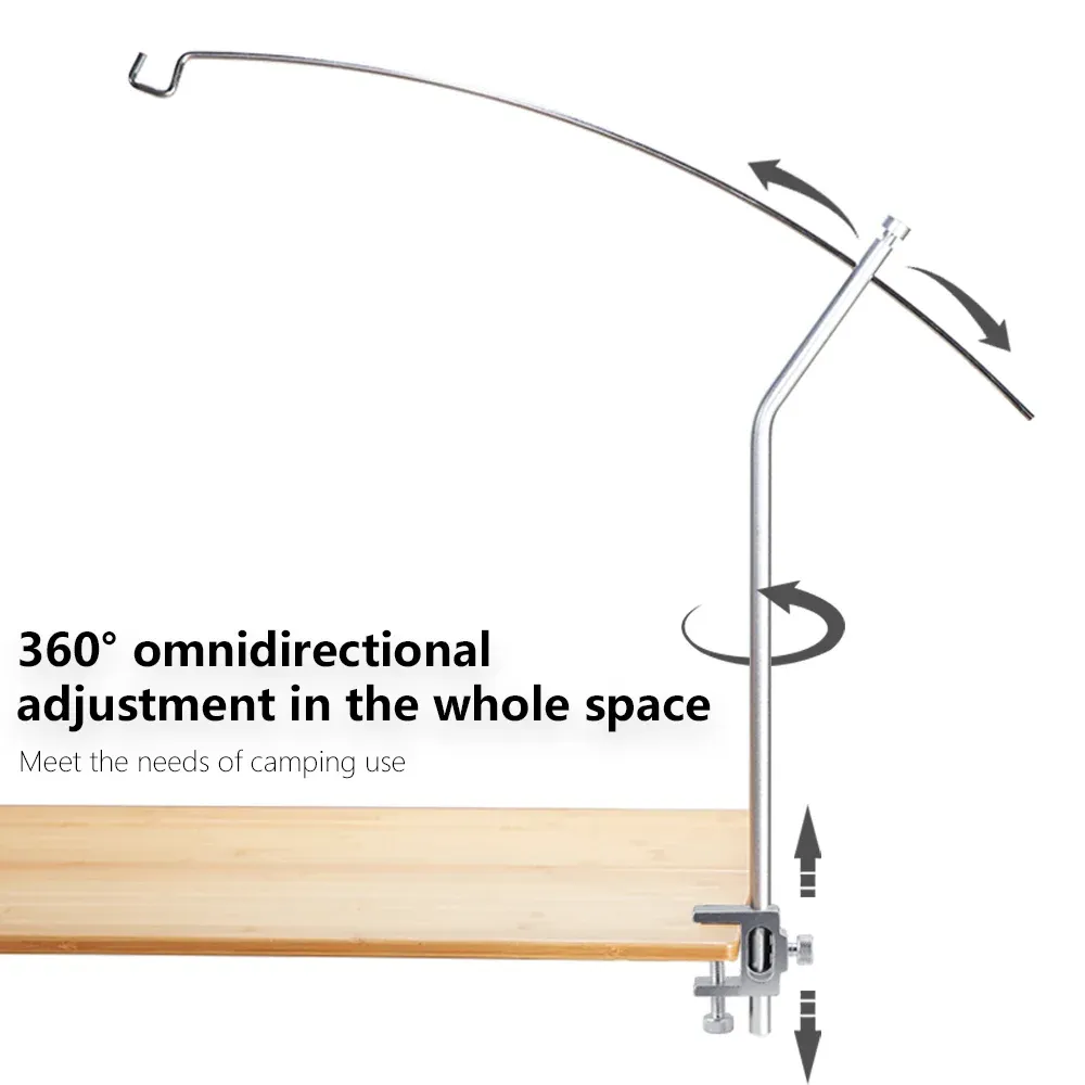 Support de lanterne détachable et réglable, ultraléger, pour table d'extérieur, portable, support de lampe de camping 5