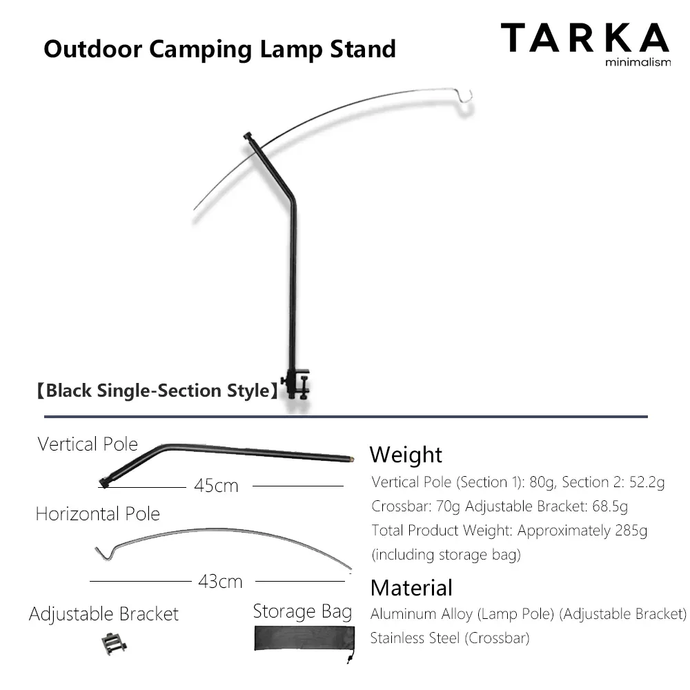 Support de lanterne détachable et réglable, ultraléger, pour table d'extérieur, portable, support de lampe de camping 7