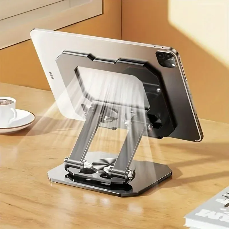 Support de tablette rotatif à 360°, support de bureau pliable et réglable, compatible iPad Pro, Air et mini de 4,7 à 12 pouces, pour ordinateur portable 6