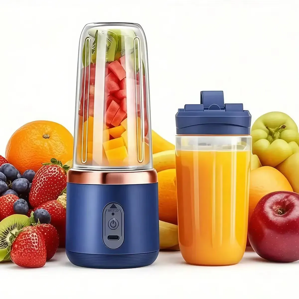 Mini mixeur personnel USB portable, idéal pour les voyages, avec un ou deux gobelets, compatible bouteilles d'eau 1