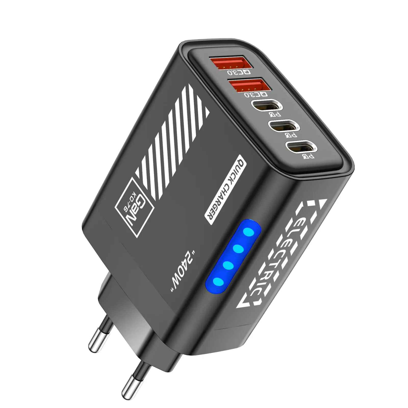 Chargeur USB-C GaN, détail de la finition