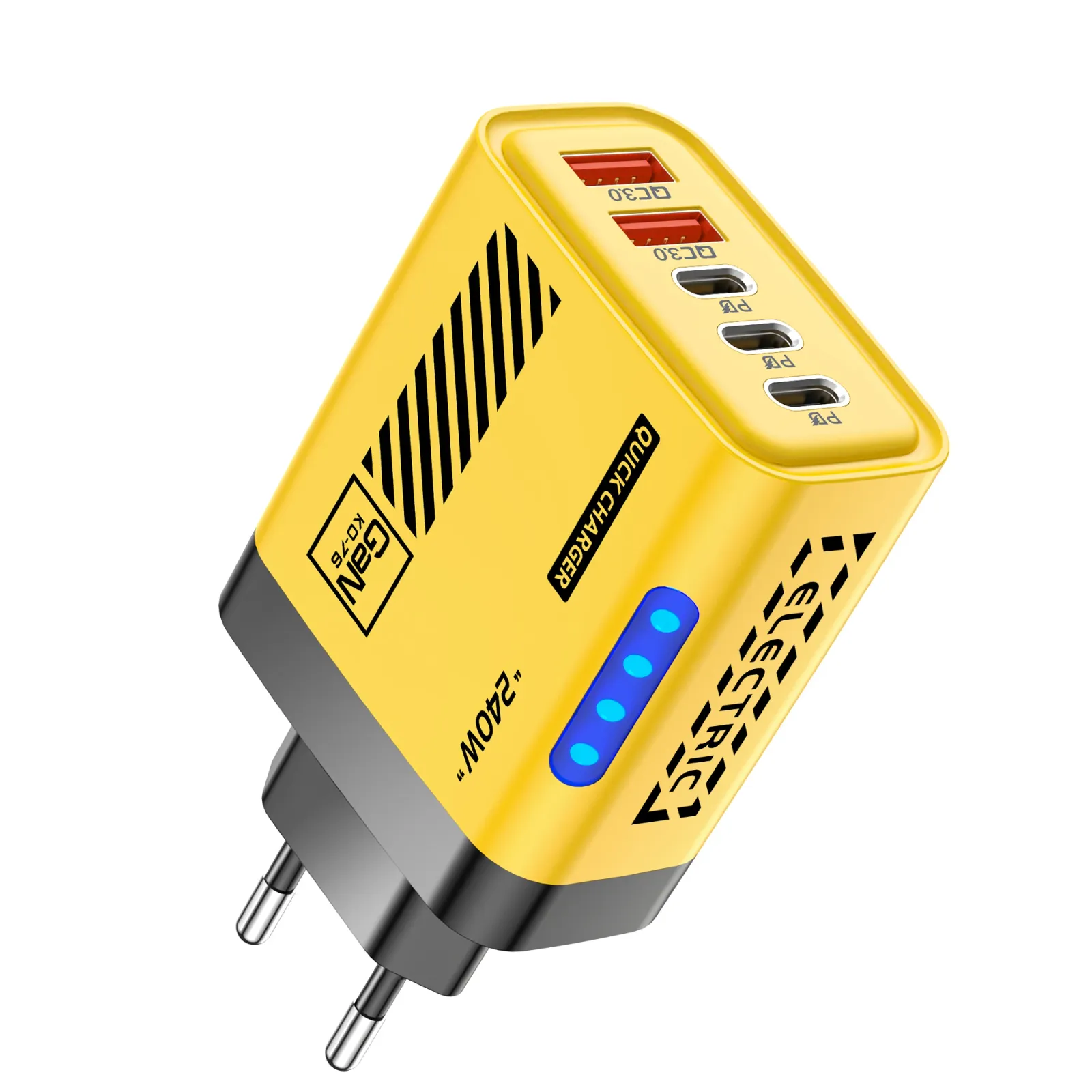 Chargeur USB-C GaN, vue rapprochée
