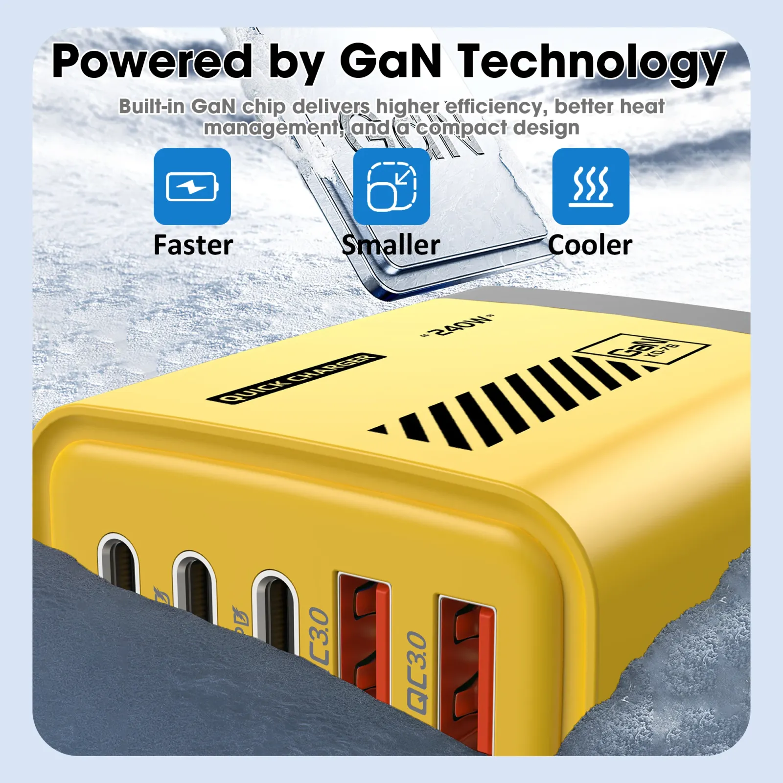Chargeur USB-C GaN, vue latérale