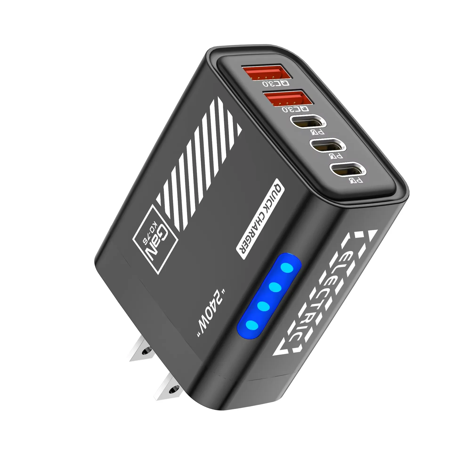 Chargeur USB-C GaN 5 ports 240 W PD à charge rapide, compatible iPhone, Samsung, Xiaomi et Huawei 9